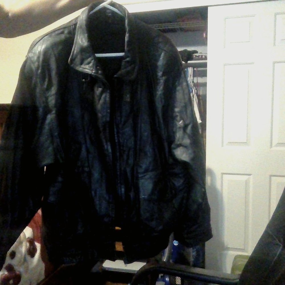 genuine leather bomber jacket